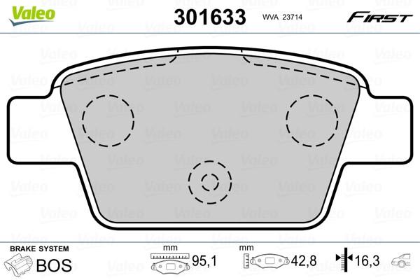 Bremsbelagsatz, Scheibenbremse FIRST, hinten (301633), Alfa / Fiat / Lancia